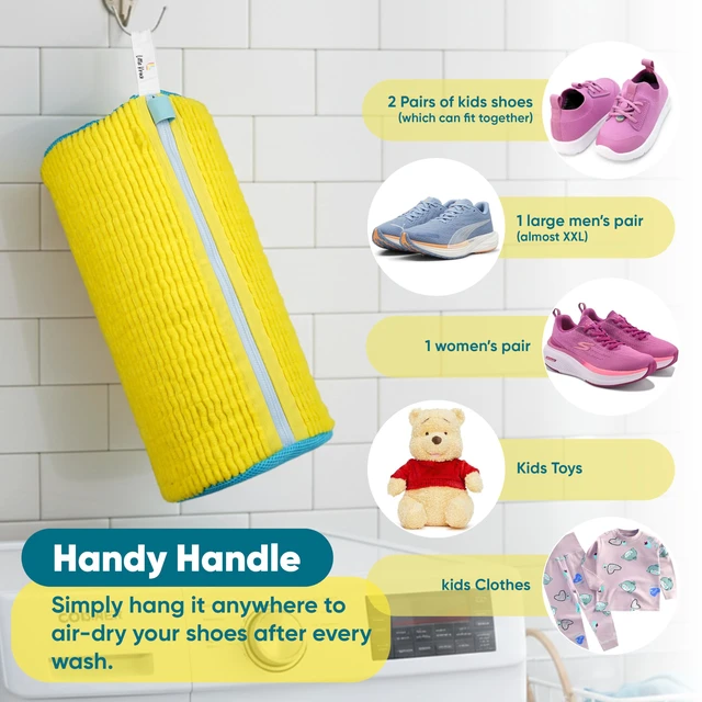 Alt view image 4 of 6 - Shoe Washing Machine Bag - 2pcShoe Cleaning Bag for Sneakers, include 1 shoe brush,1 drying hook