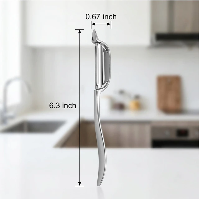Alt view image 3 of 7 - Vegetable Peeler for Kitchen with 2 Orange Citrus Peelers 1 Brush | Ultra Sharp Stainless Steel Swivel Blade,Non-Slip Left Hand Friendly, Easy Peeling for Potatoes, Carrots, Apples and Fruits