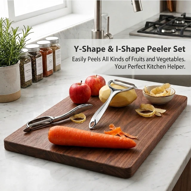 Alt view image 4 of 7 - Vegetable Peeler for Kitchen with 2 Orange Citrus Peelers 1 Brush | Ultra Sharp Stainless Steel Swivel Blade,Non-Slip Left Hand Friendly, Easy Peeling for Potatoes, Carrots, Apples and Fruits