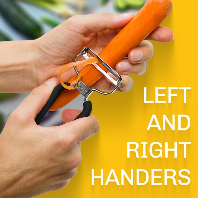 Alt view image 6 of 7 - Germany Universal Ultra Sharp Stainless Steel Vegetable Y Peeler for Potatoes, All Fruits & Veggies | Non-Slip Comfortable Handle | 5.1 x 2.3 Inches / 13 cm x 6 cm - Black