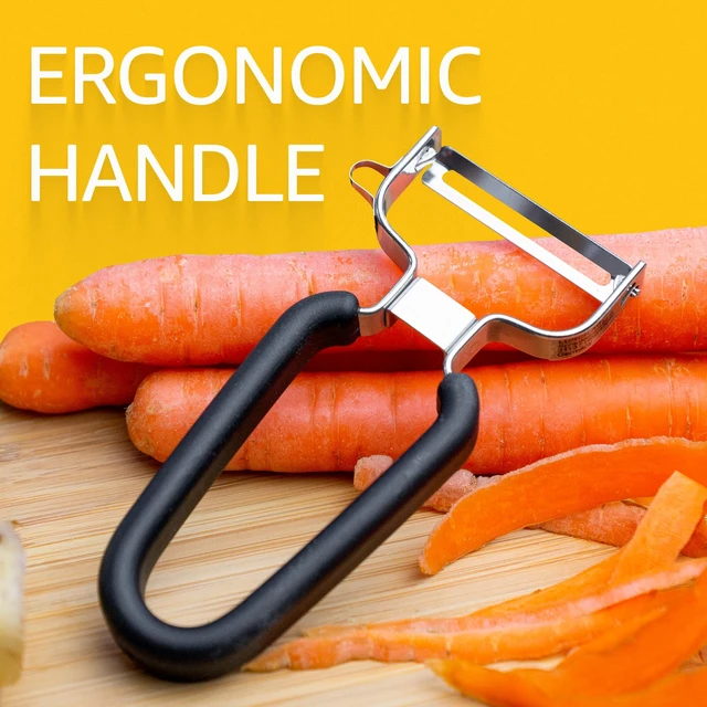 Alt view image 3 of 7 - Germany Universal Ultra Sharp Stainless Steel Vegetable Y Peeler for Potatoes, All Fruits & Veggies | Non-Slip Comfortable Handle | 5.1 x 2.3 Inches / 13 cm x 6 cm - Black