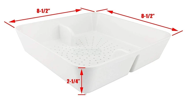Alt view image 3 of 6 - ABS Plastic Floor Sink Drain Strainer Drop-in Basket 8-1/2W x 8-1/2L x 2-1/4H - Perfect for Restaurant, Bar, Buffet (2" H ABS)