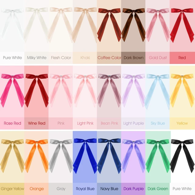 Alt view image 3 of 7 - 25pcs Hair Bows for Women Hair Bow Clips with Long Tail Ribbon Bowknot | Stylish, Hairs Barrettes, Ribbon Bow-knot Hairpins, Ponytail Holder Accessories, Solid Metal Clips, for Women Girls Teens Kid