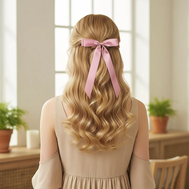 Alt view image 7 of 7 - 25pcs Hair Bows for Women Hair Bow Clips with Long Tail Ribbon Bowknot | Stylish, Hairs Barrettes, Ribbon Bow-knot Hairpins, Ponytail Holder Accessories, Solid Metal Clips, for Women Girls Teens Kid