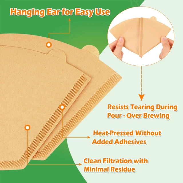 Alt view image 7 of 7 - 400 PCS #4 Cone Coffee Filters, Fits 8-12 & 14 Cup, Unbleached | Disposable Filter Paper Size 4, Compatible with Ninja and Cuisinart 12-Cup/ 14-Cup Coffee Machine, Drip Coffee Filters