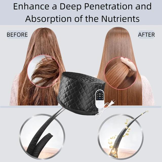 Alt view image 5 of 7 - Hair Steamer for Natural Hair (Home Use) - 10-Speed Temperature Control, Fast Heating & Deep Strand Nourishment Heat Cap