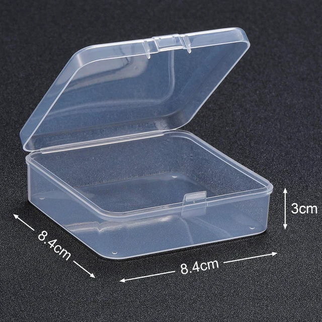 Alt view image 3 of 7 - 12 Pack Small Clear Plastic Bead Storage Boxes, 3.3 x 3.3 x 1.2 in | with Hinged Lids, Bead Small Item Organizer, Jewelry Containers, Suitable for Craft Supplies, Tiny Hardware, and Accessories