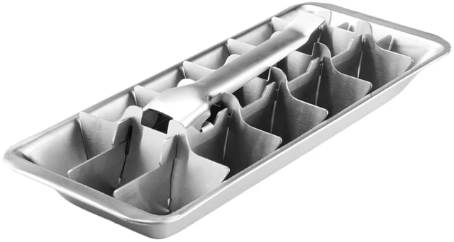 Main image of Stainless Steel Ice Cube Trays, 18 Slots | Detachable tray with easy release handle, dishwasher safe for kitchen and bar