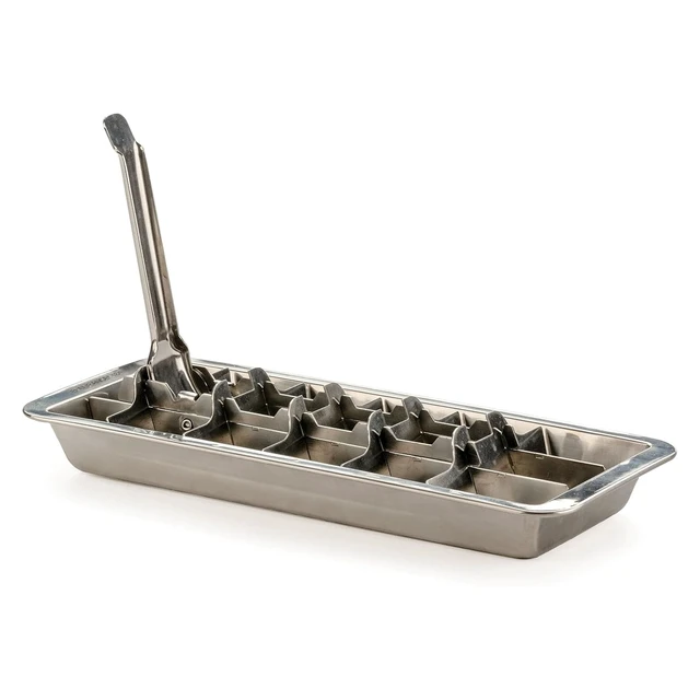 Alt view image 3 of 5 - Stainless Steel Ice Cube Trays, 18 Slots | Detachable tray with easy release handle, dishwasher safe for kitchen and bar
