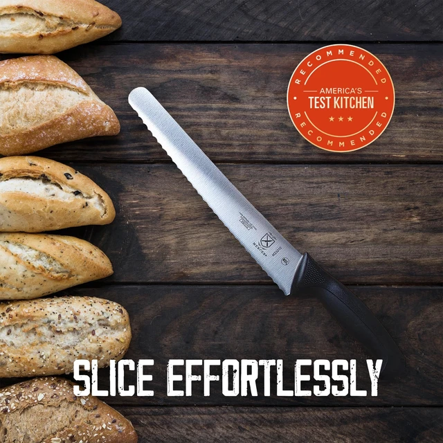 Alt view image 2 of 7 - M23210 Millennia Black Handle, 10-Inch Wide Wavy Edge, Bread Knife