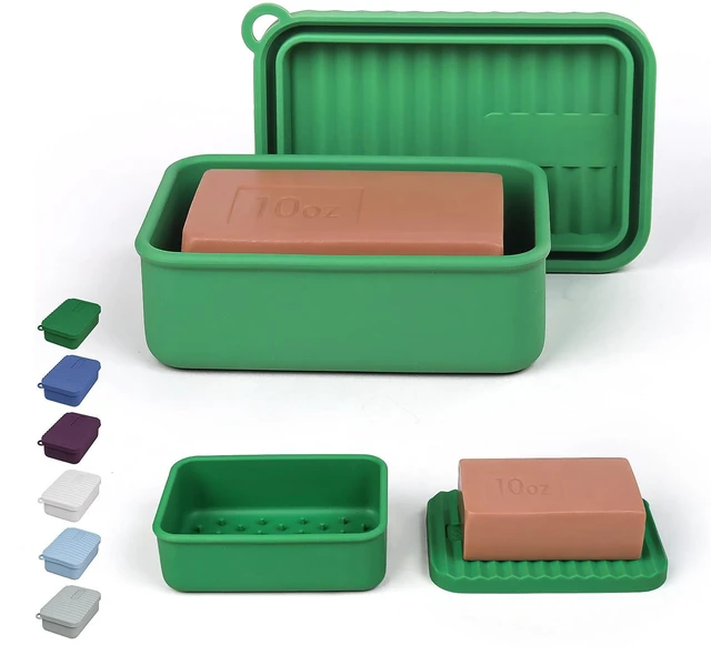 Main image of Extra Large Shampoo and Conditioner Bar Travel Case (Deep Green) | Large Soap Container with Draining Layer, Keep Soap Dry for Extended Trips, Camping, Outdoor Adventures, or Truck Drivers