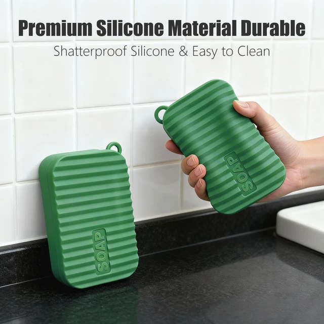 Alt view image 5 of 7 - Extra Large Shampoo and Conditioner Bar Travel Case (Deep Green) | Large Soap Container with Draining Layer, Keep Soap Dry for Extended Trips, Camping, Outdoor Adventures, or Truck Drivers