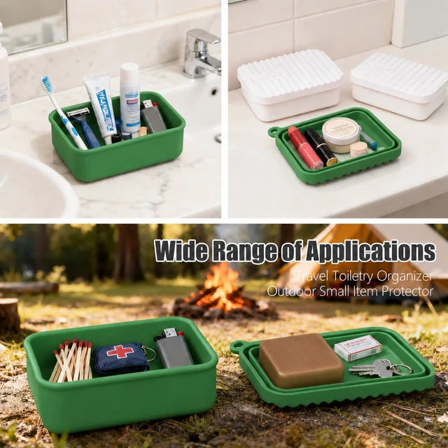Alt view image 7 of 7 - Extra Large Shampoo and Conditioner Bar Travel Case (Deep Green) | Large Soap Container with Draining Layer, Keep Soap Dry for Extended Trips, Camping, Outdoor Adventures, or Truck Drivers