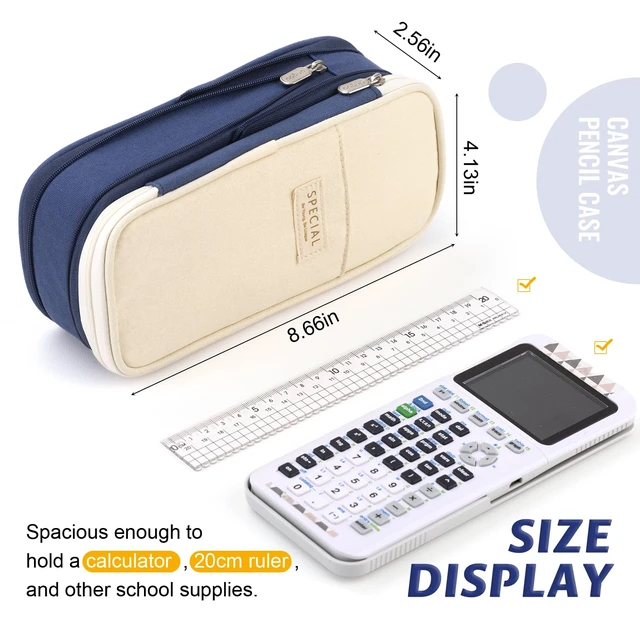 Alt view image 2 of 7 - Big Capacity Pencil Pen Case Office College School Large Storage High Capacity Bag Pouch Holder Box Organizer Blue