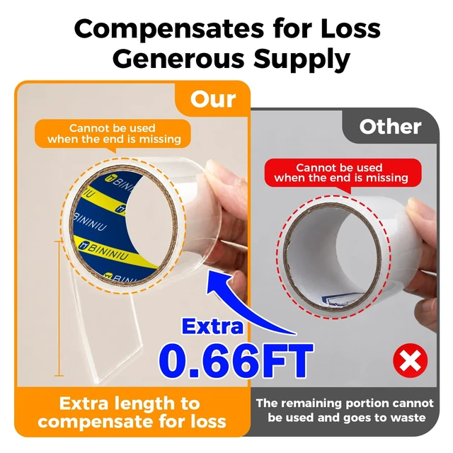 Alt view image 2 of 7 - Heavy-Duty Anti-Collision Edge Tape 2inX11.5FT Clear Self-Adhesive Corner Protector, Waterproof Wear-Resistant Strip for High Traffic Home Areas