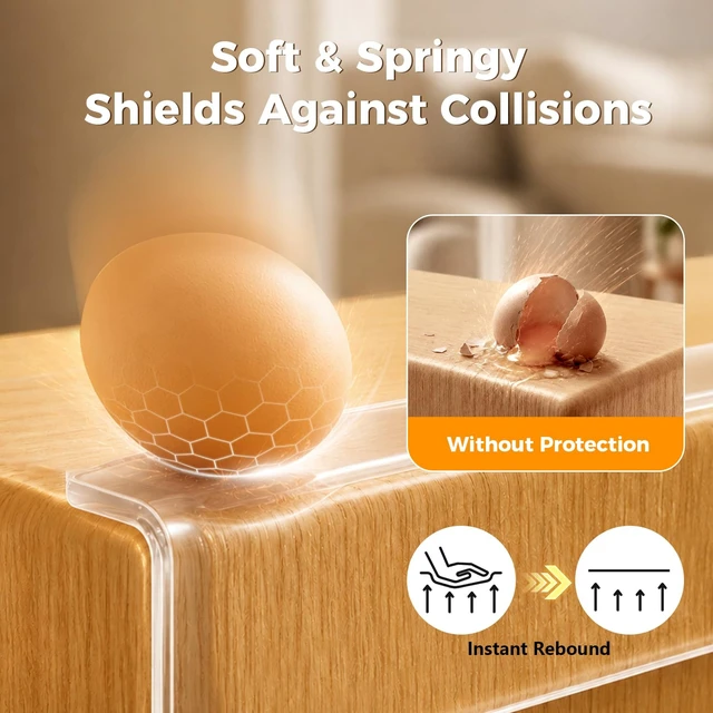 Alt view image 4 of 7 - Heavy-Duty Anti-Collision Edge Tape 2inX11.5FT Clear Self-Adhesive Corner Protector, Waterproof Wear-Resistant Strip for High Traffic Home Areas