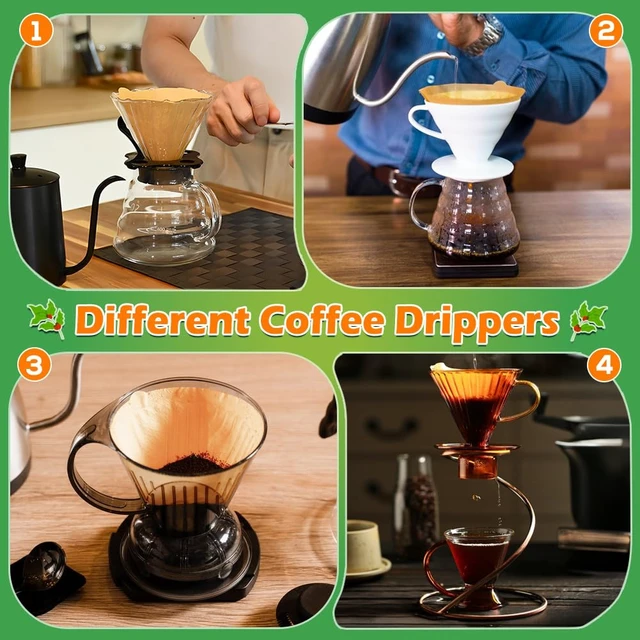 Alt view image 7 of 7 - 400 Count #2 Pour Over Cone Coffee Filters, Unbleached, 14 Cup | Number 2 Disposable Natural Paper Filter, Size 02 Cone-Shaped for Pour-Over Drippers, Drip Coffee Makers Filter Baskets