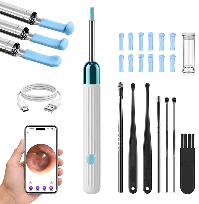 Main image of Ear Wax Removal Tool Camera, 1080P HD Ear Cleaner with 6 LED Lights & 6 Ear Picks, Earwax Remover Kit with Camera, Compatible with iOS & Android for Adults & Kids
