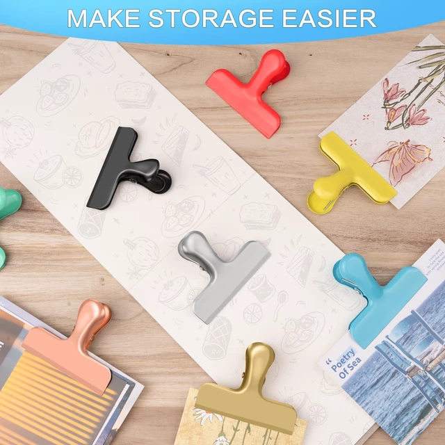 Alt view image 4 of 6 - 24 Pack Bag Clips, Heavy Duty Chip Clips, Stainless Steel Chip Bag Clip,for Kitchen and Office to Seal Coffee Bags, Paper Sheets, Metal Clip Air Tight Seal-3 Inches(Silver)