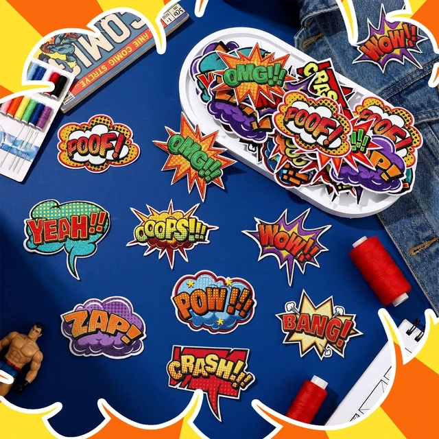 Alt view image 5 of 6 - 36 Pcs 3 Inch Hero Patches Self-Adhesive Embroidery Badge Sticker | Sew-on/self-Adhesive Patches, Suitable for Clothes Dresses Hats Jeans DIY Accessories, 9 Styles