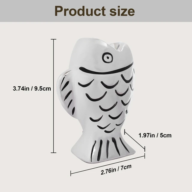 Alt view image 3 of 6 - Ceramic Fish Toothpick Holder, Nautical Ocean Style Dispenser for Kitchen or Dining Table, Coastal Beach House Décor & Christmas Gift for Fishing Lovers and Seafood Fans