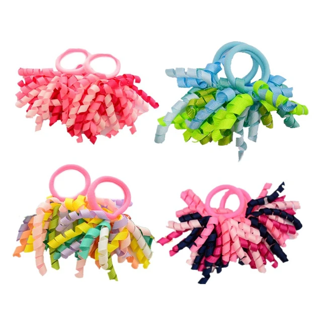 Alt view image 2 of 6 - Pack of 18 Mix Color Boutique Girls' Curly Korker Bow Hair Ties