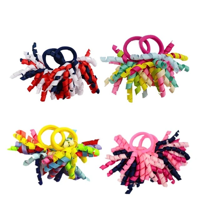 Alt view image 3 of 6 - Pack of 18 Mix Color Boutique Girls' Curly Korker Bow Hair Ties