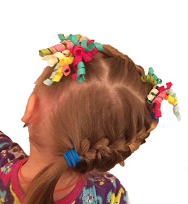 Alt view image 6 of 6 - Pack of 18 Mix Color Boutique Girls' Curly Korker Bow Hair Ties