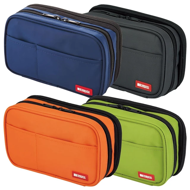 Alt view image 5 of 7 - Large Capacity Double Zipper Pencil Case For School Office College, Big Capacity 6 Compartments Pencil Bag Holder Adults Teen Boys Girls, Travel Cosmetics Storage, Yellow Green (A7555-6)