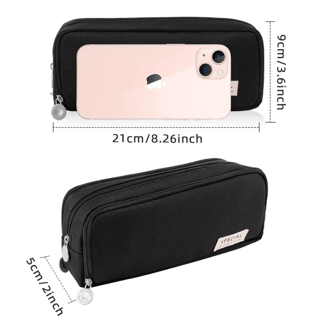 Alt view image 6 of 7 - Large Pencil Case 3 Compartments Pencil Pouch Big Capacity Pencil Bag for Kids Teen Girls Boys Student School Supplies Oxford Organizer Pen Bag Cosmetic Makeup Pouch