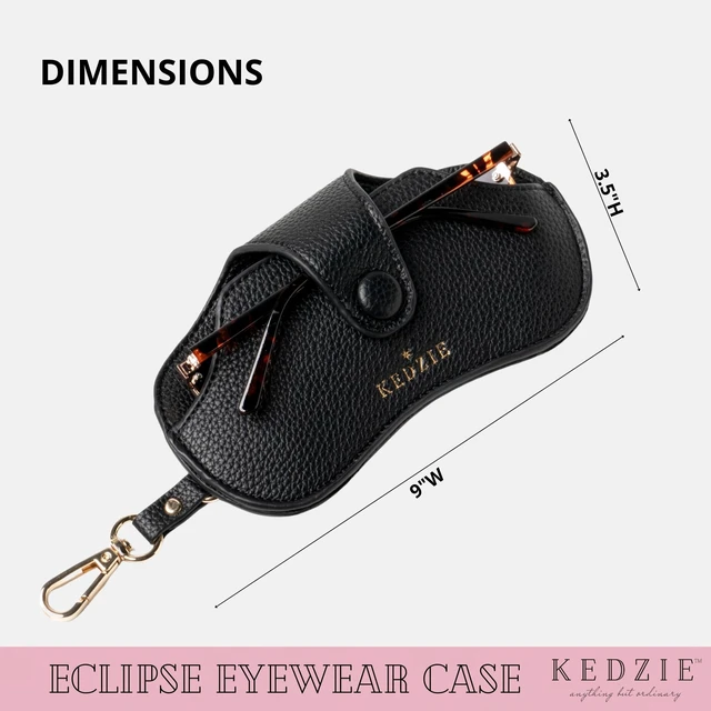 Alt view image 3 of 6 - Eclipse Eyewear Case Unisex Vegan Leather Pouch - Black