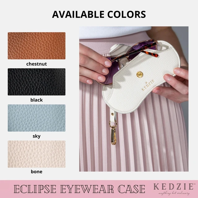 Alt view image 4 of 6 - Eclipse Eyewear Case Unisex Vegan Leather Pouch - Black