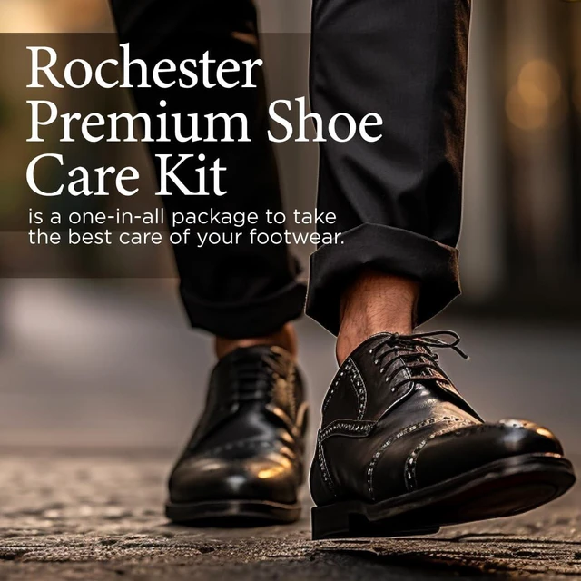 Alt view image 6 of 7 - Premium Shoe Care Kit, Leather Shoe Care Kit with Black Shoe Polish, 100% Horsehair Dauber, 100% Horsehair Shoe Brush, and Soft Flannel Polishing Cloth, Shoe Accessories
