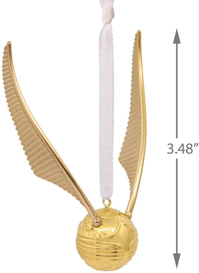 Alt view image 4 of 6 - Harry Potter Golden Snitch Christmas Ornament, Metal