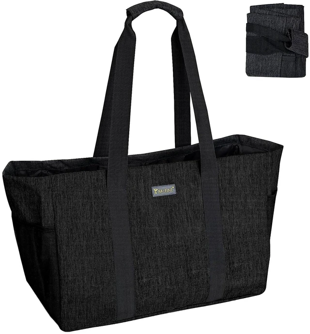 Main image of Soft 9 Gallon Extra Large Utility Tote, Foldable Reusable Storage Bag (Charcoal Black)