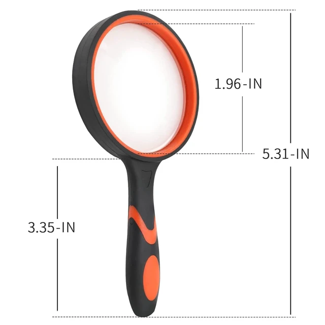 Alt view image 2 of 5 - 8 Pack 8X Handheld Magnifying Glass Reading Magnifier 50mm Magnifying Glass Lens with Non-Slip Rubber Handle for Reading Hobbies and Science