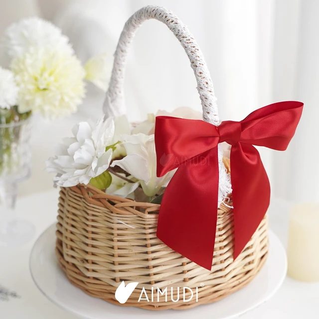 Alt view image 5 of 7 - Red Satin Bows 5.5" Bow for Gift Wrapping Satin Twist Tie Bows Premade Ribbon Bow for Treat Bags Invitations Baskets Wreaths Crafts Wedding Birthday Party Mother's Day Decorations, 24 PCs