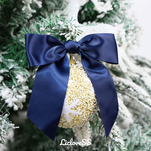Alt view image 6 of 7 - Navy Blue Satin Ribbon Twist Tie Bows 5 Inch 36 Pack | Pre-Tied Blue Gift Bows, For Crafts, Treat Bags, Party Favors, Wedding, Baby Shower, Candy Apple, Christmas Tree