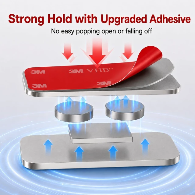 Alt view image 5 of 7 - 10 Pack Cabinet Magnets for Closure, 3mm Ultra Thin Magnetic Door Catch | Strong Hold and No-Drill Adhesive Design for Kitchen Cabinets, Drawers and Closet Doors