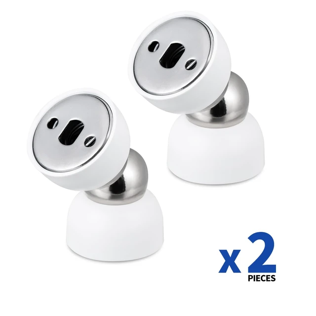 Alt view image 6 of 7 - Powerful Magnetic Door Stopper - 2 Pcs Stainless Steel Mini Door Stop, Heavy Duty Magnetism Door Holder for Bedroom, Bathroom, Kitchen, Home, Office (White)