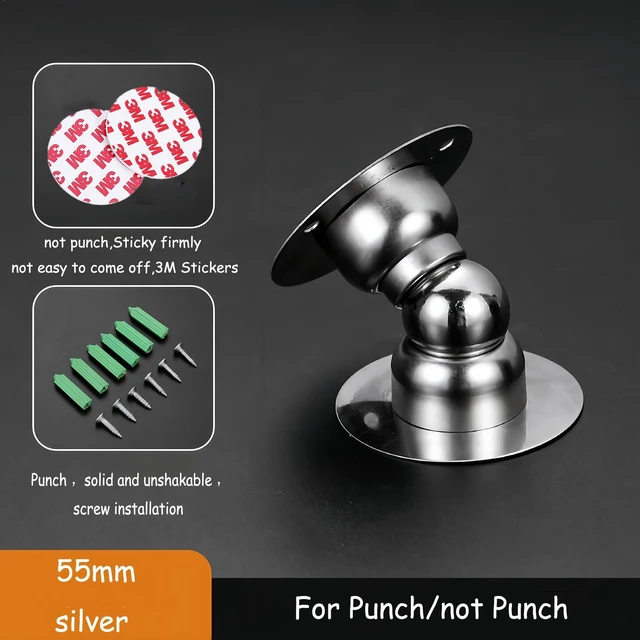 Alt view image 3 of 6 - Door Stopper,2 Packs Mini Magnetic Door Stop for Heavy Duty Door,Stainless Steel Ultra-Short Soft Catch Door Stop to Hold Keep Door Open Securely