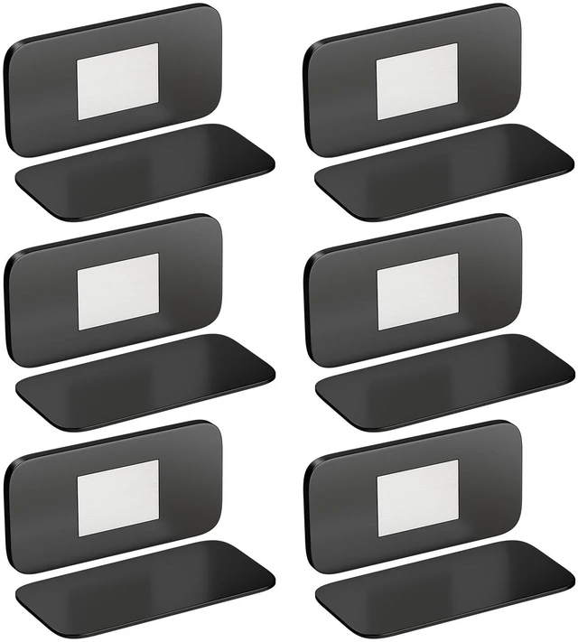 Main image of No Drill Cabinet Magnetic Catch Jiayi Ultra Thin Cabinet Door Magnet | 6 Pack, Adhesive for Quiet Closure, Black Invisible Drawer Magnets Latch for Bathroom Vanities, Desks, Closets, French Doors