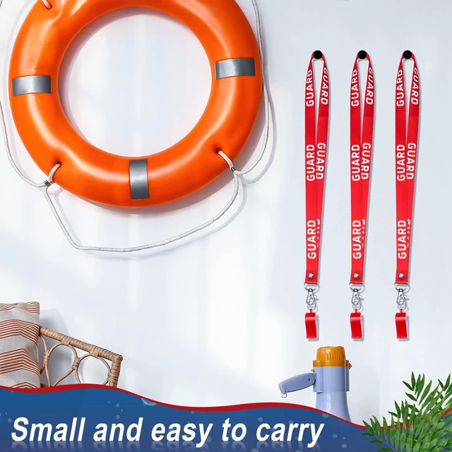 Alt view image 7 of 7 - 3 Pcs Lifeguard Whistle with Lanyard Emergency Plastic,Red | Loud Whistles for Pool Beach Rescue, Emergency Signaling for Coaches Lifesavers, Guard Equipment with Metal Clip