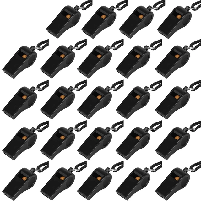 Main image of Whistle, Plastic Whistle with Lanyard, Loud Clear Black Whistles Bulk Great for Coaches, Referees, and Officials