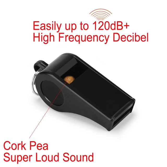 Alt view image 2 of 6 - Whistle, Plastic Whistle with Lanyard, Loud Clear Black Whistles Bulk Great for Coaches, Referees, and Officials