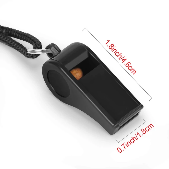 Alt view image 4 of 6 - Whistle, Plastic Whistle with Lanyard, Loud Clear Black Whistles Bulk Great for Coaches, Referees, and Officials