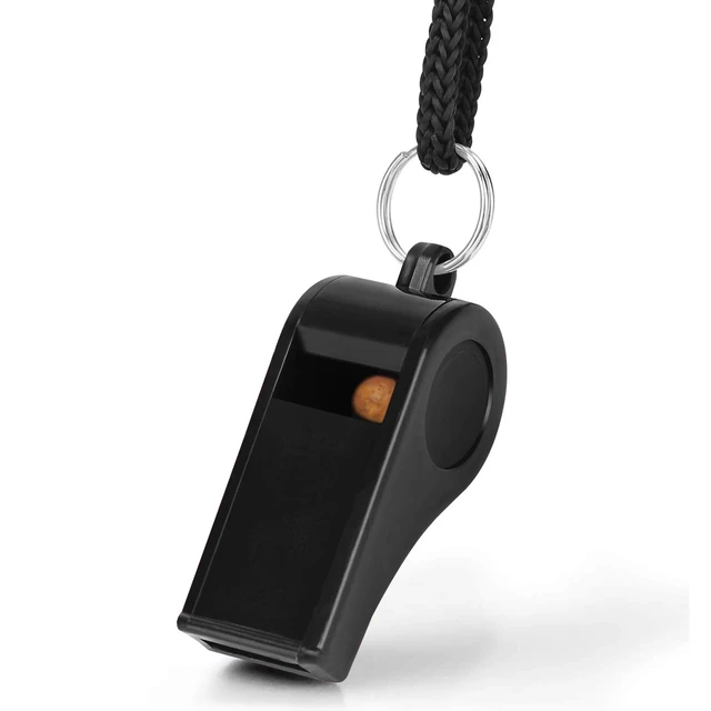 Alt view image 5 of 6 - Whistle, Plastic Whistle with Lanyard, Loud Clear Black Whistles Bulk Great for Coaches, Referees, and Officials