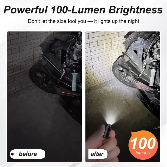 Alt view image 6 of 7 - EDC Mini Flashlights High Lumens LED Pocket Keychain Magnetic Activation Flashlight Type-C Rechargeable Small Flashlight Long Battery Life & Long Illumination Distance (1, Black)