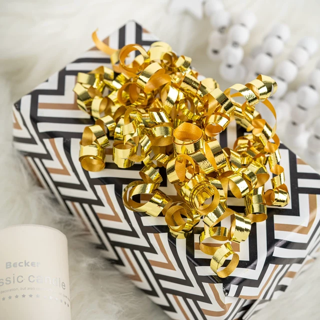 Alt view image 3 of 4 - 12-Count Gold Self-Adhesive Curly Bows Gift Wrap Accessory - Perfect for Christmas, Birthday, Holiday, Party Favors Decorations