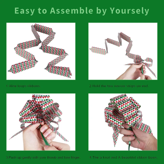 Alt view image 3 of 7 - Christmas Gift Wrap Bows Ribbon 40mm for Xmas Wrapping, Christmas Decorations, Florist Wrap (24PCS in 12 Patterns)